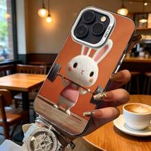 Funda de Teléfono Diseño de Conejo Lindo Levantando Pesas Naranja Para iPhone 14 15 Pro Max y  Galaxy S23 S24 Opción de Regalo Ideal Para Todas las Estaciones - Plateado - Ver 6