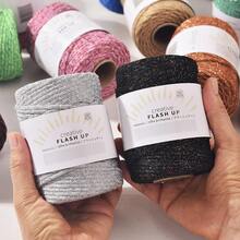 60m 3mm Metallic Gold Tinsel Thread, Shiny DIY Crochet Cord For Bags, Crafts, Multi-Color Options - Suitable For Crochet Bags, Handicrafts - Multicolor - View 11