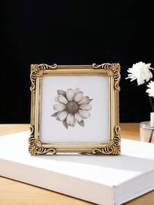 1个欧式彩色3D花卉图案装饰相框，树脂材质方形照片展示框，多种颜色可选，适用于卧室、书房、办公桌照片装饰、摄影道具、家居墙面装饰 - 彩色 - 查看 9