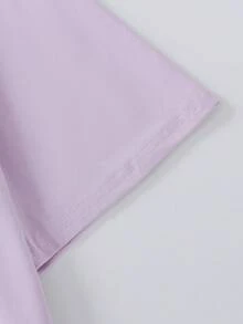 1 chiếc áo thun ngắn tay in hình trà sữa trân châu dễ thương cho bé gái, thoải mái và thoáng khí, thích hợp mặc hàng ngày vào mùa hè. - Màu tím - Xem 5