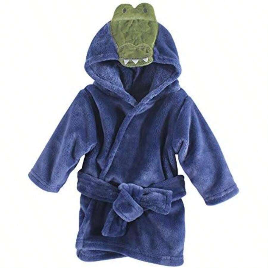 Hudson Baby - Bata de baño unisex de felpa para bebé, diseño con cara de animal, koala, talla única(0-9 meses Cocodrilo (Alligator)) - Multicolor - Ver 1