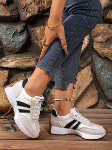 Shoes Retro Chunky Sneakers Instep Bulky Running Sneakers For Women, Shoes For Women - Beige - View 5