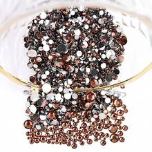 2MM-6MM, 5 Sizes, Multi Colors Glue On Round Flatback Crystal Rhinestones Gems Jewelry Beads DIY Stones Diamond Design Accessories Glitter Manicure Decal Decorations For Phone Cover, Nail Decal, Clothes, Bag, Shoes, Handicraft Products.