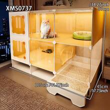 抽屉式猫砂盆，带猫砂盆的室内猫屋，适合幼猫，一室一厅一卫猫别墅 - 彩色 - 查看 12