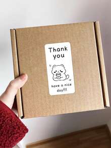 100 Stickers For Sealing Gift Boxes, Decorative Stickers For Dessert Cake Boxes, Adhesive Labels, And Thank You Stickers For Takeout Packaging. - Multicolor - View 2