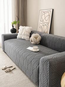 1pc Modern Minimalist Large Leaf Pattern Jacquard Sofa Cover, Full Coverage Pet-Friendly Seat Cushion Slipcover, Fits 1-5 Seat Sofa, Machine Washable, Suitable For All Seasons - Multicolor - View 8