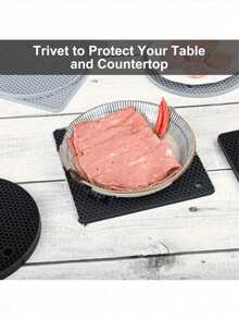 4pcs Silicone Heat Resistant Pads - Heat Resistant Non-Slip Pot Holders, Kitchen Trivet Mats, Durable Washable Silicone Pads, Multipurpose Bottle Opener And Coasters - Multicolor - View 5