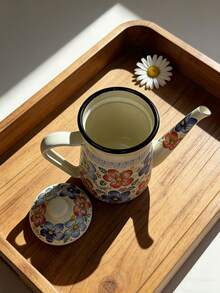 1pc Enamel Coffee Pot, Kettle, Teapot, Milk Tea Pot, Cold Water Pot, Restaurant Outdoor Home Kitchen Supplies, Tea & Coffee Set Accessories, Compatible With Gas & Electric Stove - Multi-colored Water Bottle - View 7