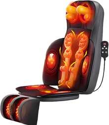 Shiatsu Neck & Back Massager With Heat, Massager Chair Pad With Deep-Kneading Nodes, Adjustable Seat Massager For Full Body Relaxation, Use At Home Office - 灰色 - 查看 8