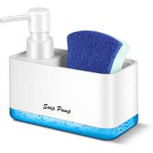 2026 New Hot-Selling Kitchen Dish Soap Dispenser, Multi-Function Pump Soap Dispenser With Sponge Holder And Brush Holder, Large Capacity Refillable Bottle, Suitable For Kitchen And Bathroom Sink Countertop, Household Cleaning Tool, Creative Kitchen Soap Dispenser, Countertop Soap Pump, Dish Soap Dispenser, Bathroom Soap Dispenser