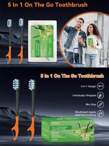 24PCS Exploded Bead Toothbrush Disposable Adult Cleaning Toothbrush Portable Travel Toothbrush With Dental Floss - Multicolor - View 11