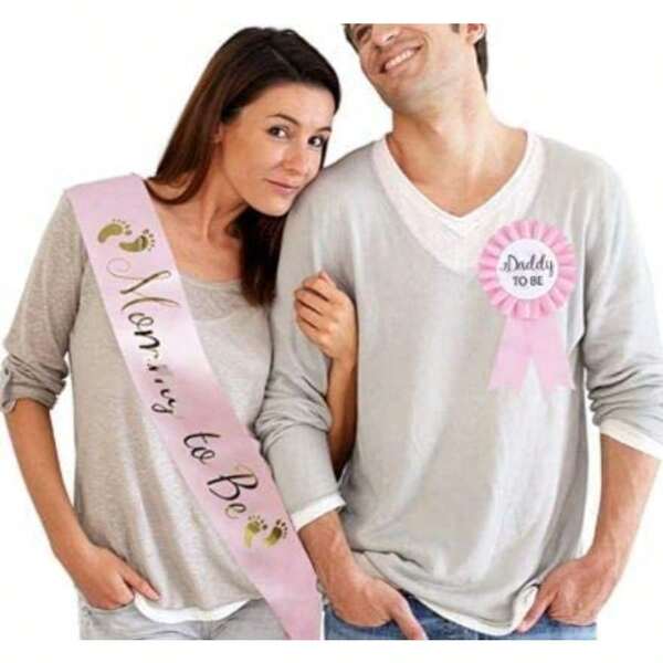 Pink Baby Shower Sash For Mom To Be Sash Baby Boy Shower Decorations Daddy To Be Badge Baby Shower Decorations Girl - Gender Reveal Decorations