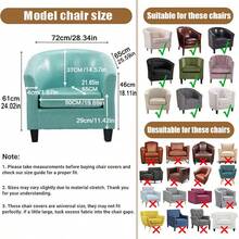 2 件套弹力天鹅绒俱乐部沙发套单人休闲浴缸椅套带座垫套弹性扶手椅套客厅 - 深灰色 - 查看 4
