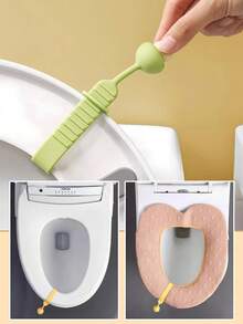 4pcs Silicone Mushroom Shaped Toilet Seat Lift Handles, Cute Toilet Lid Lifter, Toilet Seat Cover Lifting Tool, Bathroom Anti-Splash Toilet Seat Grip Handles - Multicolor - View 6