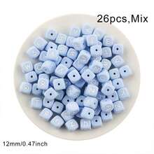 26pcs/Set, 12MM Silicone Letter Beads (Mixed Letters In White, Black, Green, Hot Pink, Etc.), Suitable For Making Handmade DIY Bracelets, Necklaces, Pens, Decorative Items, Handmade Crafts Accessories - Multicolor - View 8
