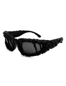 1 Pc New Dark Gothic Street Hip-Hop Punk Sunglasses For Concert Nightclub Bar Decor - Black - View 10