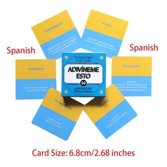 1 Set Spanish Family Card Game - 50 Spanish Conversation Starters, Interactive Guessing Game For Adults, Suitable For Family & Friends Gatherings, Birthday Parties, Hosting Dinners, Perfect Gift For Halloween, Christmas, Easter, Engaging Game Activity