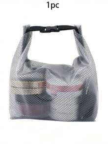 1pc Gray Multifunctional Handheld Toiletry Bag Buckle Design, Portable Waterproof Storage Bag, Fitness Clothing, Swimming Bathroom, Large Capacity Bundle Pocket, Men's And Women's Outdoor Travel Toiletry Bag - Multicolor - View 5