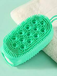 双面去角质硅胶沐浴刷 硅胶清洁刷 淋浴刷 温和清洁按摩 轻柔焕肤 适用于淋浴 家用 成人 亮泽肌肤 - 浴室必备 浴室清洁工具 家居用品 送给女士和男士的礼物 妈妈的礼物