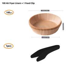 100 قطعة ورق بطانة سلة الهواء القابل للتخلص منه، ورق سلة أفران الهواء، صفائح خبز، اكسسوارات أفران، أدوات خبز، مستلزمات مطبخ ، اكسسوارات مطبخية - كاكي - مشاهدة 17