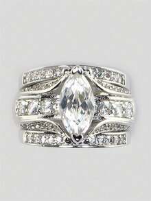 1 PC Gorgeous Cubic Zirconia Ring For Women For Wedding Engagement Party Jewelry Valentine's Day Gift - 1# - View 14