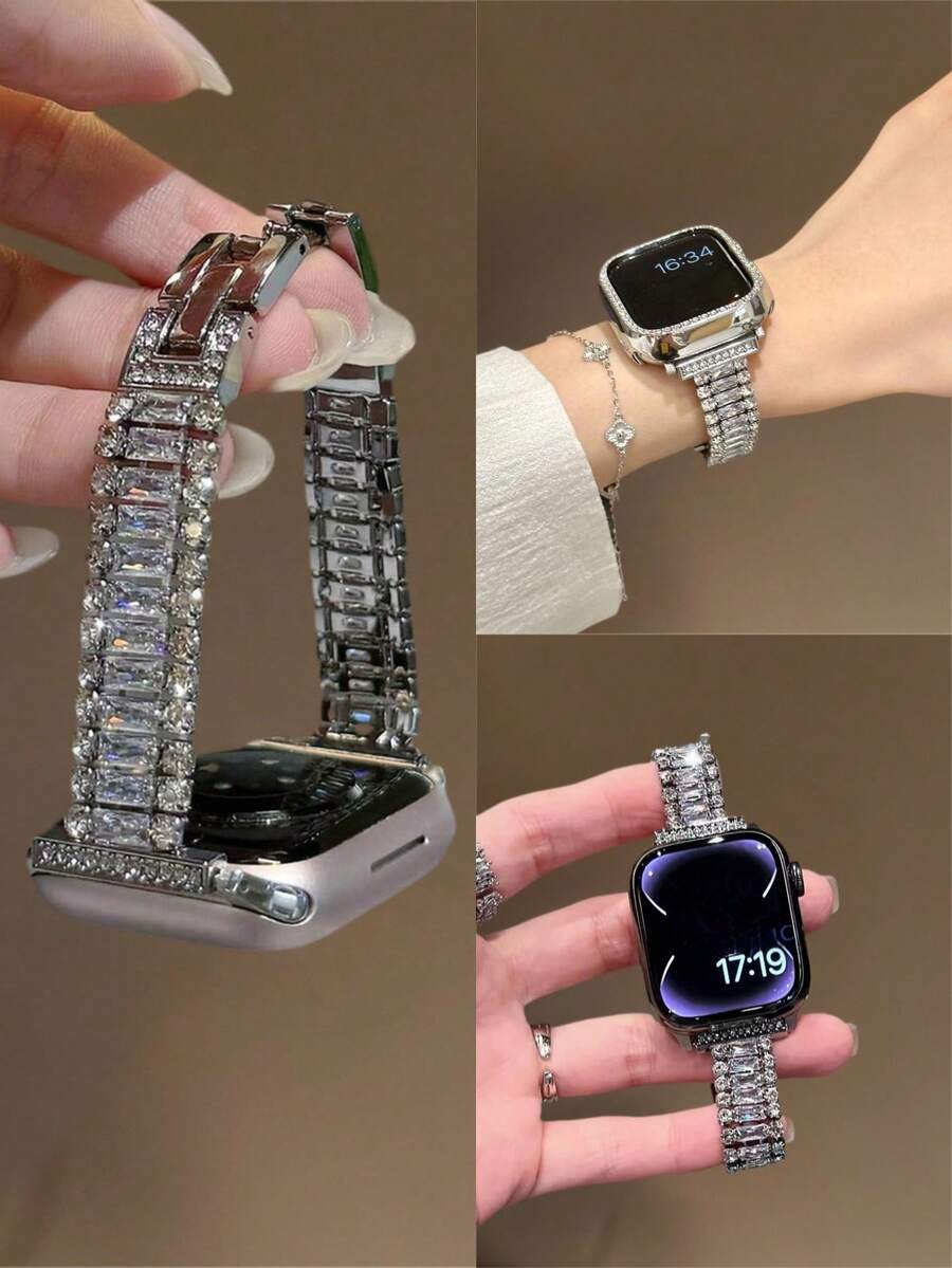 简约钻石表带，兼容38/40/41/42/44/45/46/49毫米表盘，兼容 Ultra/SE11/10/9/8/7/6/5/4/3/2/1系列表带