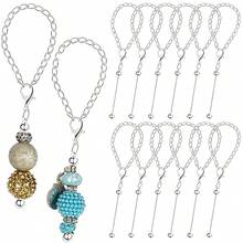 12pcs Beaded Pendant Charms With Handles, Blank Cup Accessories Suitable For Water Bottles, Bulk For Handmade Gifts, DIY Projects - Keychain - View 10