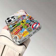 Funda de cristal templado HD con personajes de dibujos animados, diseñada con mascotas icónicas y logotipos retro. Compatible con  17,  16,  16 ProMax,  15,  15 ProMax,  14,  13,  12 y  11 Pro. Fabricada en TPU, es resistente a los golpes. Es un regalo ideal para familiares, amigos, niños, cumpleaños, Festival de Primavera, días festivos, novios, novias y San Valentín.funda de ,  funda de  16, Navidad,  fundas de , funda de  15,  17 Pro Max, fundas para - Plateado - Ver 7