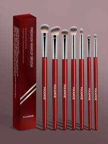 MAANGE 5/7/15pcs Soft Professional Makeup Brush Set Eye Shadow Brush Eyebrow Brush Mixed Brush Eyeliner Brush Detail Brush Portable Travel Cosmetic Brush For Daily Makeup On Face Beauty Blend Accessories Makeup Accessories Gifts For Friends - Red - View 2