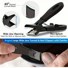 7 件套加厚指甲钳套装，专为老年人设计 - 宽开口脚趾甲钳，适合修剪厚厚的嵌甲和修脚，专业锋利耐用的指甲钳，专业指甲护理套装，男女通用旅行包，是送给朋友、男友和父母的绝佳万圣节和圣诞节礼物。 - 彩色 - 查看 3