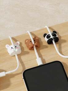 1pc Desk Cable Management Clip, Self-Adhesive Cable Organizer Suitable For Desk, Bedside, Wall, Car, Dorm And Office, Cute Headphone Cord Holder, No Drilling Required, Cable Management Accessory, Essential For Back To School - Multicolor - View 5