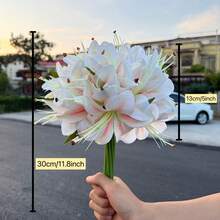1 Bouquet Artificial Lily, Elegant Beautiful Fashion Vivid Fake Lily Bouquet, Suitable For Wedding Decor, Bridal Bouquet, Available In White, Blue, Pink, Champagne And More Colors, Ideal Gift For Christmas, Thanksgiving, Mother's Day, Halloween, Valentine's Day, Graduation - Multicolor - View 4