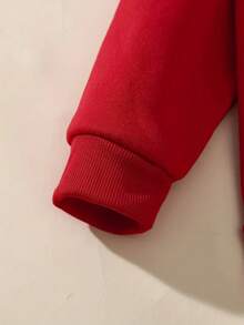 Sudadera con Capucha de Pareja Otoño/Invierno, Suéter Exclusivo "Hands Off" + Diseño Posesivo con Tema de Amor.Una de personalidad cálida y características de comodidad.¡El atuendo perfecto y llamativo para salidas de pareja en otoño/invierno!Logo de ambiente dulce combinado para mostrar - Rojo - Hombres - Ver 3