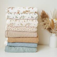 2条装多色棉纱布婴儿襁褓毯，婴儿车防风罩新生儿包巾，婴儿襁褓毯，婴儿毯，婴儿浴巾