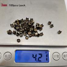 50/100pcs Round Brass 4 Claw Flat Rivets Studs 3/4/5/6/7/8/9/10mm For Leather Craft Costumes Bags Belts Shoes DIY Punk Goth Spike - Multicolor - View 63