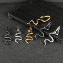 2pcs Snake Shaped Earrings, Suitable For Stretched Ear Piercings, Ear Gauges, Ear Plugs, Body Piercing Tunnels, Made Of 316 Stainless Steel, Body Jewelry - Sanke - View 5