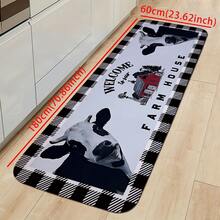 1pc Black & White Checkered Border Buffalo Pattern Kitchen Rug, Modern Minimalist Absorbent Non-Slip Kitchen Mat, Dirt-Resistant Easy To Clean Kitchen Floor Carpet, Decorative Absorbent Quick-Drying Kitchen Rug, Odorless Thick Soft Kitchen Small Rug, Non-Slip Decorative Kitchen Carpet, Dirt-Resistant Easy To Clean Entryway Welcome Mat - Multicolor - View 19