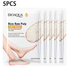 3 Pasang/5 Pasang Masker Kaki Eksfoliasi Beras, Elastis & Halus, Efektif Menghilangkan Kapalan dan Kulit Mati, Cocok untuk Pria dan Wanita, Untuk Perawatan Kaki Sehari-hari, Memperbaiki Kulit Kaki yang Kering, Menua, dan Pecah-pecah - Putih - View 8