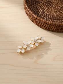 1pc Korean Oversized Bow Hairclip With Rhinestone & Cat Eye Stone, Crystal Hair Claw Clip, Claw Clips, Hair Slide, Hair Barrettes, Head Accessories, Hair Accessories For Women