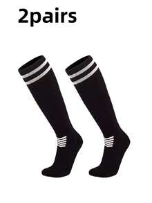 1双男士长款足球袜，专业成人加厚毛圈缓冲过膝透气运动袜，适合日常运动穿着，秋季款 - 彩色 - 查看 30