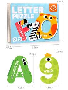 Książka z magnetycznymi łamigłówkami Montessori z literami i cyframi, kolorowe litery alfabetu od 0 do 9, zabawki dopasowujące kształty zwierząt dla dzieci w wieku 3-6 lat, magnetyczne zabawki edukacyjne z literami, puzzle edukacyjne dla przedszkolaków, zabawki rozwijające małą motorykę, zabawki podróżne, magnesy na lodówkę, prezenty urodzinowe i świąteczne - Wielokolorowe - Zobacz 5