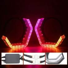 2pcs 3-Inch 5D RGB LED Angel Eyes Halo Rectangular Lamp Shade, App Controlled, Suitable For Car Lights - I8-v-3inch - View 5