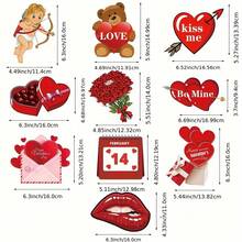 10件装情人节悬挂式螺旋装饰，情人节悬挂式螺旋天花板箔片装饰，红色情人节爱心小矮人螺旋悬挂装饰，婚礼情人节派对用品 - 紅色 - 查看 7