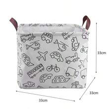 1pc Baby Room Storage Basket, Large Capacity Fabric Storage Bag, Waterproof And Dirt-Resistant Storage Basket, Square Foldable Doll Storage Basket, Laundry Basket For Room Decor - Multicolor - View 13