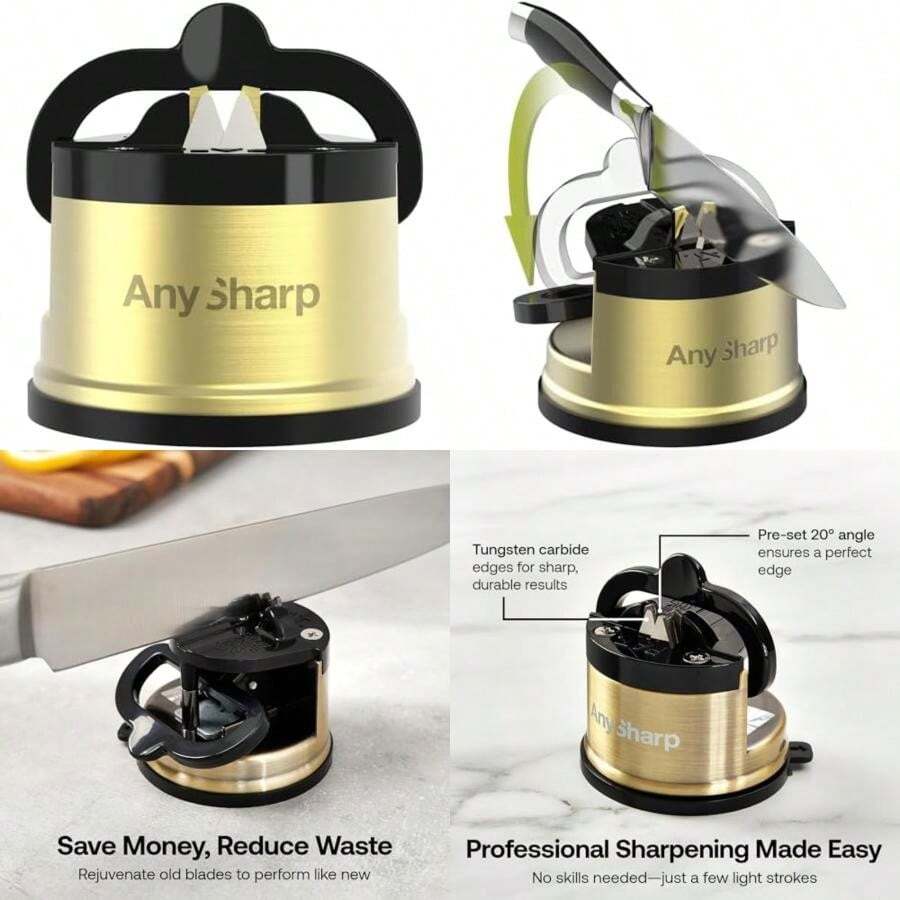 AnySharp - Afilador de cuchillos profesional, , 1(Latón) - Multicolor - Ver 1