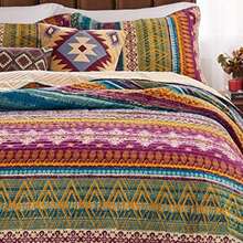 Greenland Home -1412FMST 2 Piece Southwest Quilt Set, Twin(2 piezas Individual) - Multicolor - Ver 4