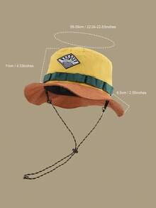 1顶撞色可折叠收纳渔夫帽，女士户外徒步遮阳帽，男士双面渔夫帽，夏季徒步防水速干帽，西部牛仔钓鱼帽