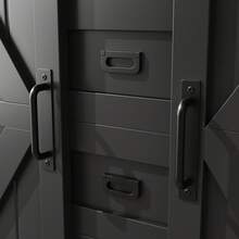 Kitchen Furniture (115 * 40 * 174.7 Cm), Tall Sideboards, Kitchen Cabinets With Sliding Doors And LED Lighting, Black And White - Black - View 9