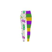 Leggings Mardi Gras para mujer, disfraz de Mardi Gras para mujer, mscara de Mardi Gras, mallas para adultos, leggings estampados, Blanco, XXL - inicial - Ver 2