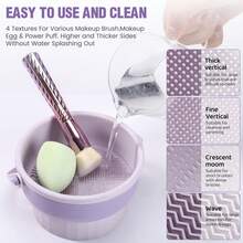 Silicone Washing Bowl Makeup Brush Folding Makeup Brush Cleaning Box Make-Up Egg Drying Tool Set Storage Artifact - Multicolor - View 2
